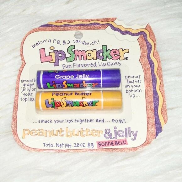 VTG Y2k Bonne Bell PB&J Lip Smacker Peanut Butter and Jelly Lip Balm Gloss Set - Picture 2 of 4